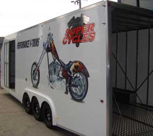 Large enclosed car trailer from Motorsport Hauler