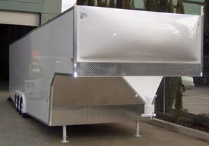Large gooseneck car trailer from Motorsport Hauler
