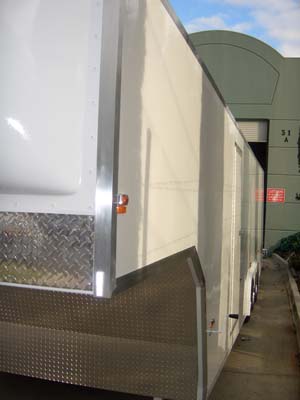 Large gooseneck car trailer from Motorsport Hauler