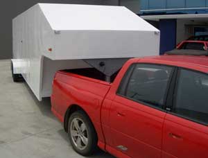 Small gooseneck car trailer from Motorsport Hauler
